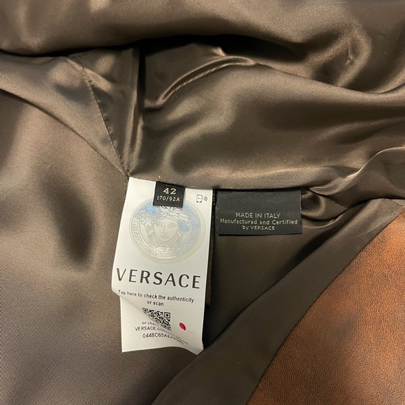 Versace Medusa Embellished Leather Biker Jacket - Picture 6 of 9